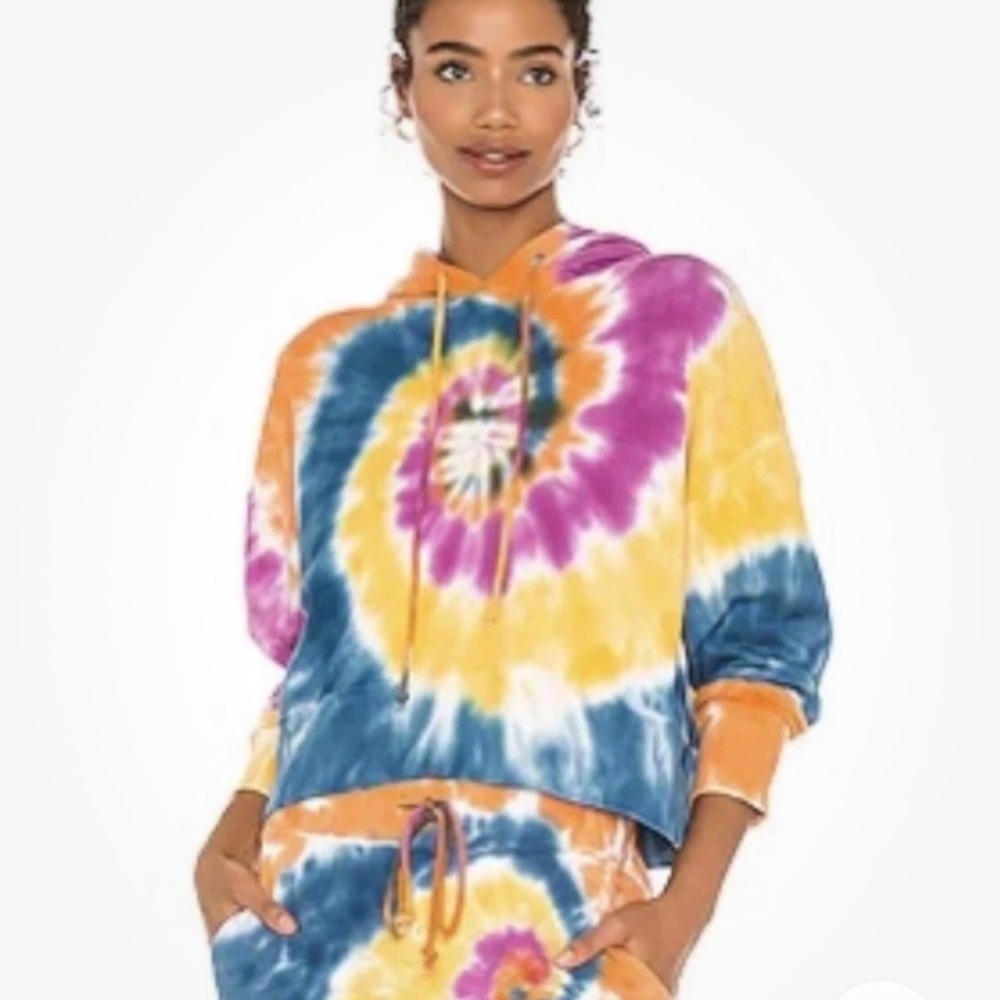 Free People X Daydreamer Double Trouble Tie-dye Hoodie Sweater  NEW NWT Size XS